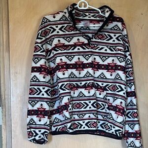 No Boundaries Black and Red Patterned Hoodie